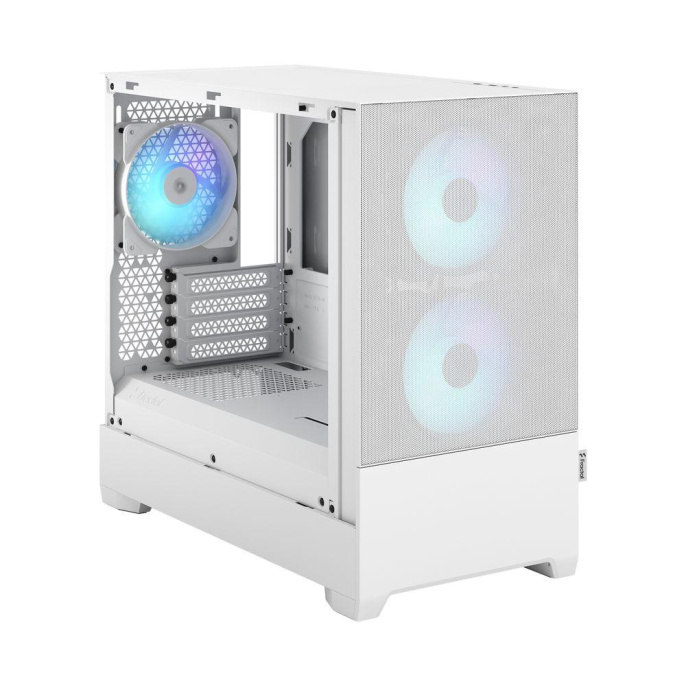 Корпус Case Fractal Design Pop Mini Air RGB TG Clear Tint, Mini-Tower, 3x120mm RGB, 2xUSB-A 3.2 mATX, mITX White FD-C-POR1M-01
