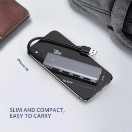 Хаб UGREEN CM219 50985 4-Ports USB A 3.0 Hub. Цвет: серый