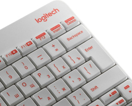 Клавиатура + мышь Logitech MK240 клав:белый/красный мышь:белый/красный USB беспроводная slim Multimedia 920-008160