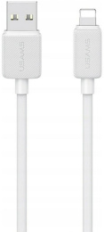 Кабель Usams US-SJ689 Lightning 2.4A Striped Data Cable-KY Series 1m Белый SJ689USB02