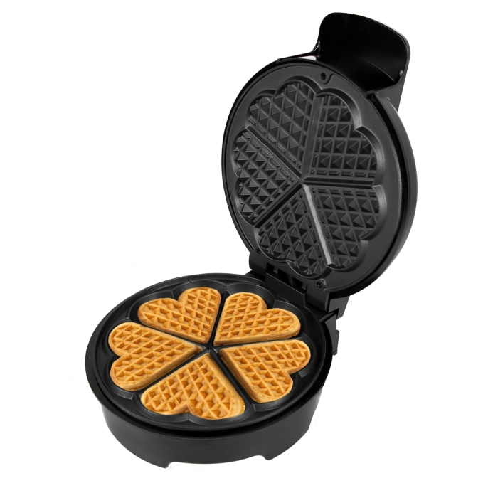 Электрическая вафельница RAGEX R703-000, сердечки, 1000Вт, цвет: черная