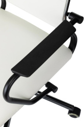 Кресло руководителя Бюрократ CH BALANCE PU, экокожа, до 150кг, топ-ган, фиксированные подлокотники,  белый