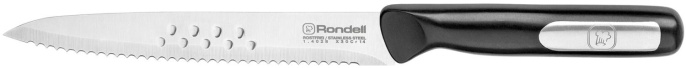 Нож кухонный Rondell Bayoneta RD-1572, универсальный, 140мм, заточка прямая, стальной, черный