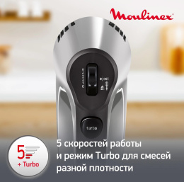 Миксер Moulinex HM310E10, ручной,  серебристый [8010001084]