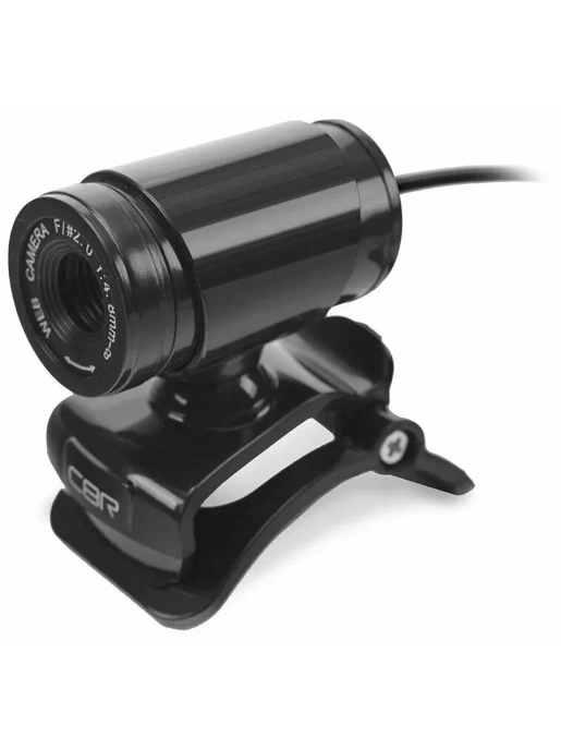 Веб-камера CBR CW 830M Blac с матрицей 0,3 МП, разрешение видео 640х480, USB 2.0, встроенный микрофон, ручная фокусировка, крепление на мониторе, длина кабеля 1,4 м, цвет чёрный