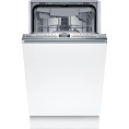 Встраиваемая посудомоечная машина Bosch Serie 4 SPV4EMX10E,  узкая, ширина 44.8см, полновстраиваемая, загрузка 10 комплектов, серебристый