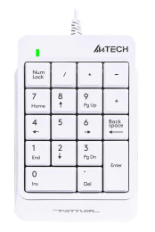 Числовой блок A4TECH Fstyler FK13P, проводная, USB, мембранная, белый [fk13p white]