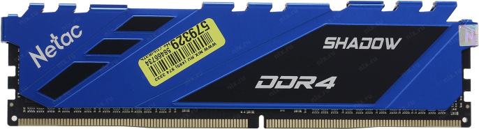Оперативная память NETAC Shadow NTSDD4P32SP-08B DDR4 - 1x 8ГБ 3200МГц, DIMM, Blue, Ret