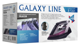 Утюг GALAXY LINE GL 6128,  с паровым ударом,  2200Вт,  черный и фиолетовый