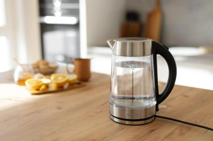 Чайник электрический Gorenje K17GDWII 1.7л. 2200Вт черный корпус: стекло/металл/пластик