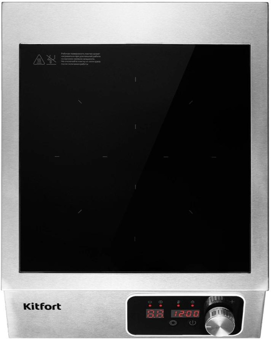 Настольная плита индукционная KitFort КТ-143, стеклокерамика, серебристый