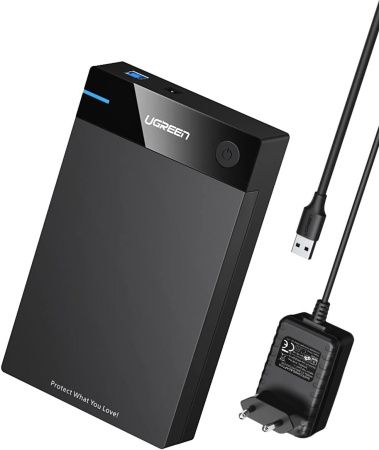 Внешний корпус для жесткого диска UGREEN US222 50422 USB 3.0 B to 3.5''/2.5" SATA Hard Drive Box EU. Цвет: черный (50422_)