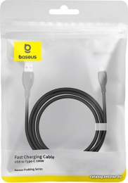 Кабель Baseus P10355703111-01 Pudding Series Fast Charging Cable USB to Type-C 100W 2m Cluster Black сверхбыстрая зарядка, синхронизация данных: USB 2.0, 480 Мбит/с