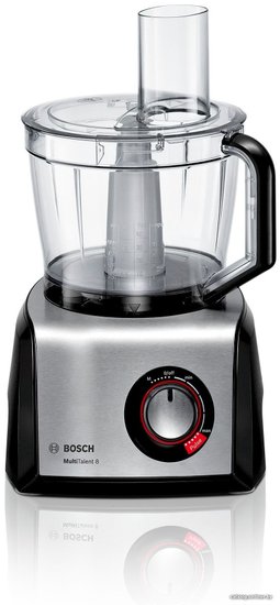 Кухонный комбайн Bosch MC812M844 (1250 Вт, максимальная скорость вращения: 15000 об/мин, объем чаши: 3.9 л, длина шнура питания: 110 см, функции: терки, измельчитель, соковыжималка, блендер)