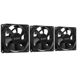 Кулер для ПК/ PCCooler DN 80 3IN 1 8080x25mm, 3-pin/Molex, 18.21CFM, 18dBA, 1400RPM, Black, 3pcs