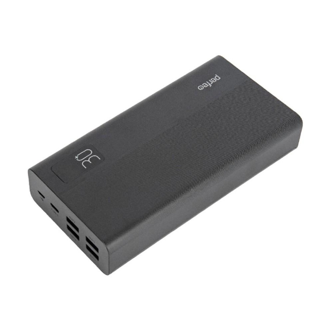 Perfeo Powerbank MOUNTAINS 30000 mAh/LED дисплей/PD + QC 3.0/Type-C/4 USB/Выход: 3A, max 22.5W/Black PF_D0161