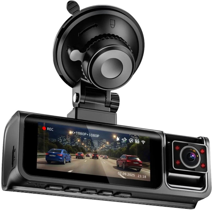 Видеорегистратор TrendVision Phantom 3CH GPS черный 1440x2560 1440p 170гр. GPS SA230D