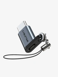 Адаптер CABLETIME CP72G (CT-OTG-CMBF-AGL) USB-C Male to USB2.0 Micro B Female OTG С петлей Lanyaed. Алюминий