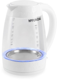 Чайник электрический Hyundai HYK-G4506 2л. 2200Вт белый корпус: стекло/пластик