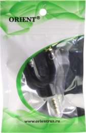 Аудио адаптер для гарнитуры (наушники с микрофоном) ORIENT C775 2 x jack 3.5 mm - jack 3.5 mm (4-pole), черный