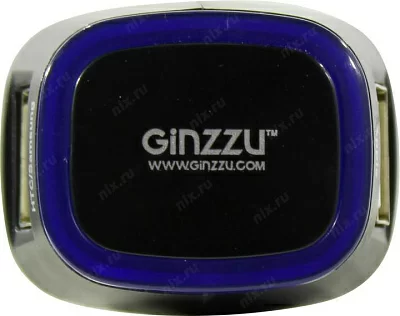 Автоадаптер GA-4415UB GINZZU в прикуриватель, 2*USB порта 5V/3100мA 15W DC 12V-24V