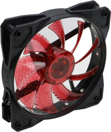 Вентилятор Digma DFAN-LED-RED 120мм, 3-pin, от БП:4-pin (Molex), 1200об/мин, 23 дБ, RGB, черный, Ret