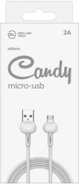 Кабель Redline Candy,  micro USB (m) -  USB (m),  1м,  2A,  белый [ут000021983]