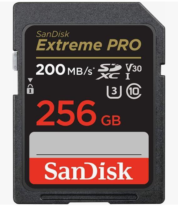 Карта памяти SanDisk Extreme Pro SD UHS I 256GB Card for 4K Video for DSLR and Mirrorless Cameras 200MB/s Read & 140MB/s Write SDSDXXD-256G-GN4IN