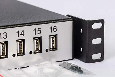 Сетевой концентратор USB NIO-EUSB 16epcl USB/IP хаб на 16 портов с 2 блокоми питания (отказоустойчивый кластер)