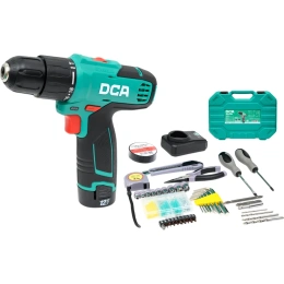 Аккумуляторная дрель-шуруповерт DCA 1 АКБ 2.0 А*ч, в кейсе ADJZ1202i (TYPE TD)