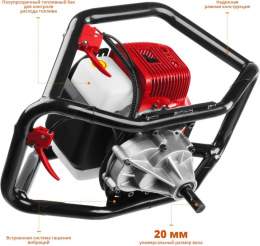 Мотобур Зубр МБ2-250 профес. 2-х такт. 1800Вт 2.45л.с. 52см3 8800об/мин