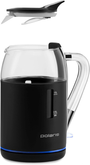 Чайник электрический Polaris PWK 1563CGL 1.5л. 2200Вт черный/прозрачный корпус: пластик/стекло