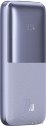 Портативное зарядное устройство Baseus PPBD040205 Bipow Pro Digital Display Fast Charge Power Bank 10000mAh 20W Purple Overseas Edition + кабель USB to Type-C 3A 0.3m White