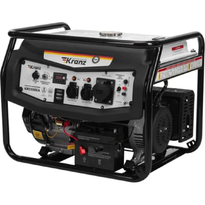 Kranz KR-16-1135 Генератор бензиновый KR5500EA, 5,5кВт, 230В, 25л, коннектор автоматики, электростартер