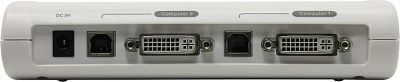 Переключатель TRENDnet TK-204UK 2-port DVI USB KVM Switch with Audio (клавиатура USB+мышь USB+DVI-I+Audio+Mic)(+2 кабеля)