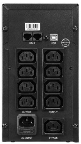 CROWN ИБП CMU-SP1200IEC USB {1200VA\720W, корпус металл, 2x12V/9AH, розетки 8*IEC+1*IEC C13, AVR, cъёмный кабель питания 1.8 м, RJ11/45, USB, LED} CM000001865