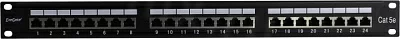 Коммутационная панель Patch Panel 19" 1U FTP 24 port кат.5e Exegate EX281083RUS разъём KRONE&110 (dual IDC)