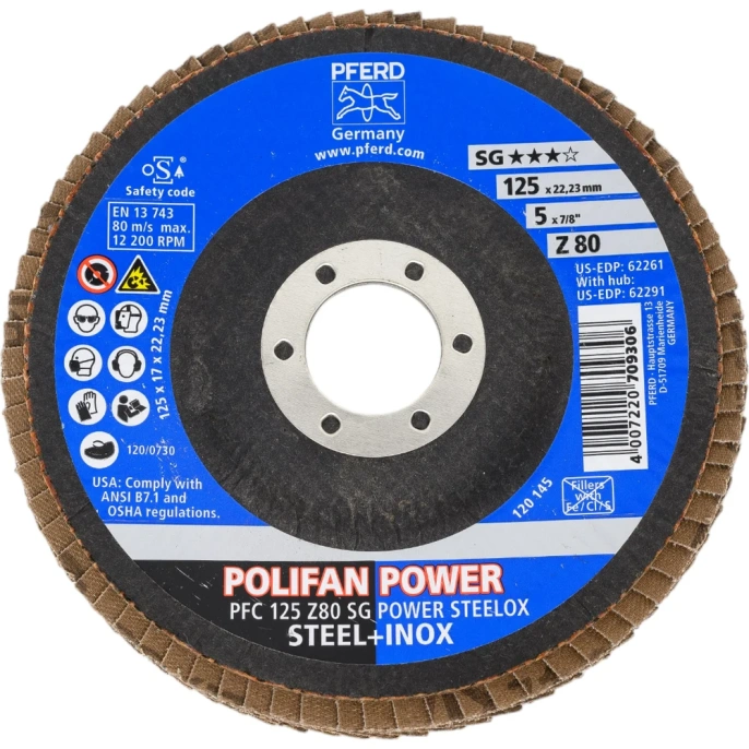 Круг шлифовальный лепестковый PFC 125 Z80 SG POWER STEELOX PFERD 67788126