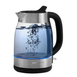 Чайник электрический Polaris PWK 1817CGL, 1.8л, Металл/стекло/пластик