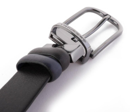 Ремень мужской Piquadro Black Square, кожа натуральная, черный  / темно-синий [cu4877b3/nblu2]