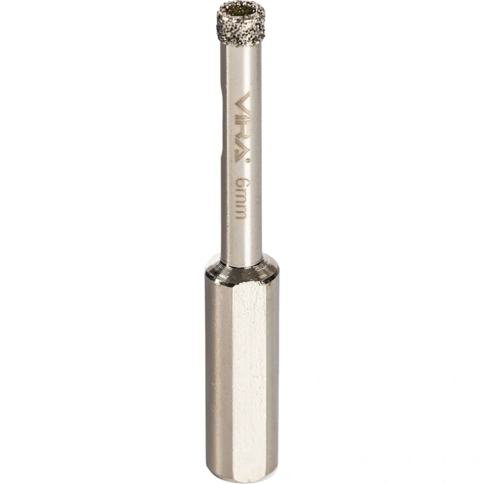 Коронка алмазная по керамике 6 мм, трехгранный хвостовик VIRA 559512