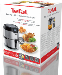 Аэрогриль Tefal Easy Fry Deluxe EY401D15,  серебристый и черный [1510001458]