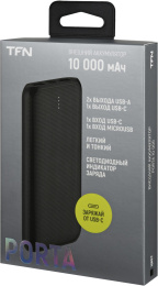 Внешний аккумулятор (Power Bank) TFN Porta PB-247,  10000мAч,  черный [tfn-pb-247-bk]
