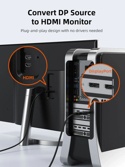 Адаптер CABLETIME CP22A (CT-DMHF4K-AG3) DP to HDMI Adapter 4K30Hz