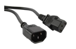 Шнур питания Hyperline (PWC-IEC13-IEC14-1.0-BK) C13-С14 проводник.:3x0.75мм2 1м 230В 10А (упак.:1шт)