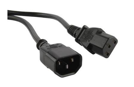 Шнур питания Hyperline (PWC-IEC13-IEC14-1.0-BK) C13-С14 проводник.:3x0.75мм2 1м 230В 10А (упак.:1шт)