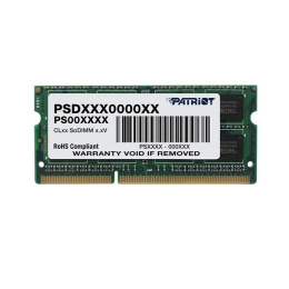 Память DDR3L 4GB 1600MHz Patriot PSD34G1600L81S RTL PC3-12800 CL11 SO-DIMM 204-pin 1.35В single rank Ret