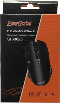 Манипулятор ExeGate Optical Mouse SH-9025 (RTL) USB 3btn+Roll EX264096RUS