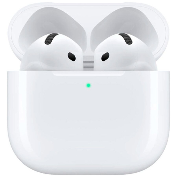 Наушники Apple AirPods 4 A3050,A3053,A3058, Bluetooth, вкладыши, белый [mxp63za/a]
