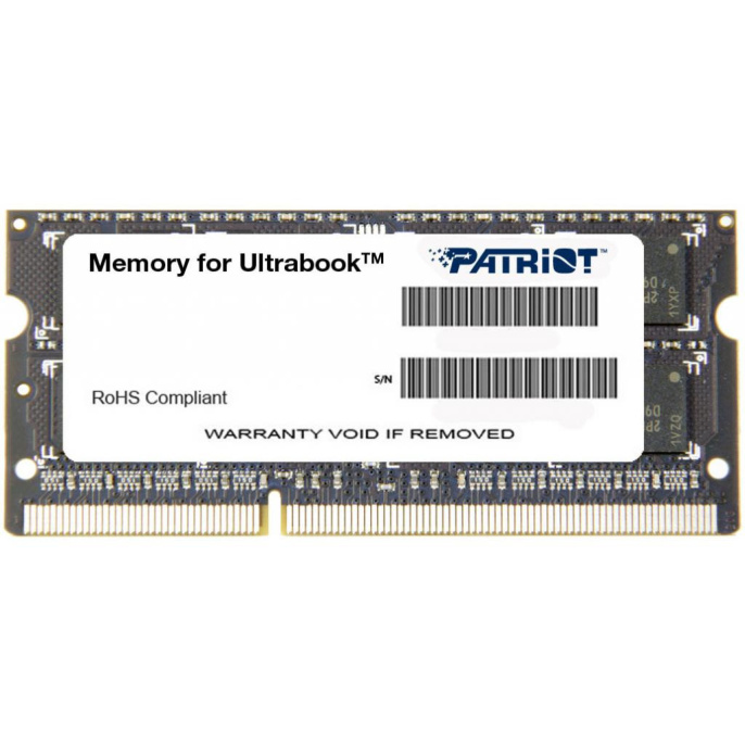 Оперативная память Patriot PSD38G1600L2S DDR3L -  1x 8ГБ 1600МГц, для ноутбуков (SO-DIMM),  Ret